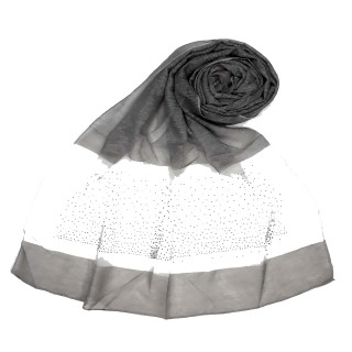 Designer Diamond Studded Tissue Hijab - Grey